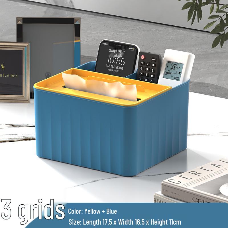 Luxury Multi-use Tissue Box with Pen Holder, Remote Caddy, and Cosmetic Organizer for Office or Coffee Table
