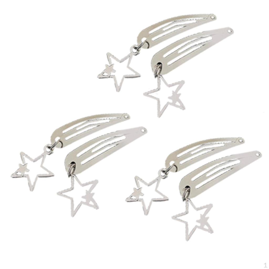 6 Geometric Hair Clip Headwear Snap Hairpins Barrette for Costume Halloween Cosplay Toddlers Kids