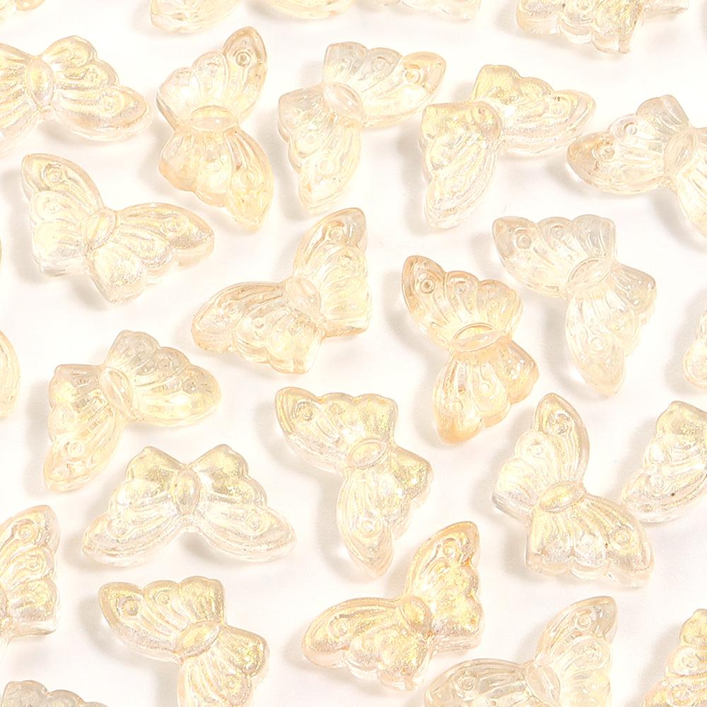 50pcs Butterfly Glass Beads 15x8mm Colorful Lampwork Loose Beads For Jewelry Making DIY Bracelets Necklace Keychain Accessories