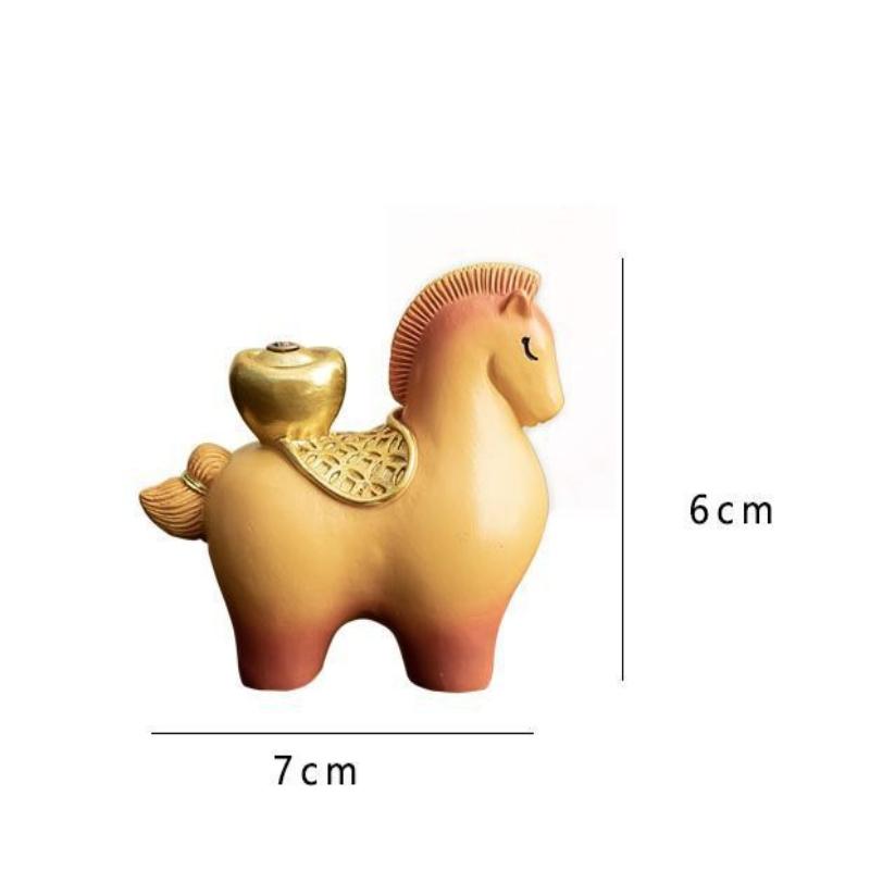 1pc Horse Lucky Incense Burner, Chinese Incense Burner, Home Indoor Tea Table, Desktop Decoration Gift
