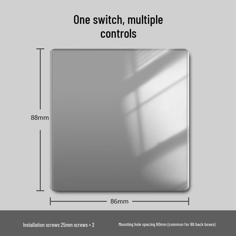 Сверхтонкий закаленный стеклянный переключатель с несколькими кнопками, тип 86, штепсель CN (адаптер в комплекте)