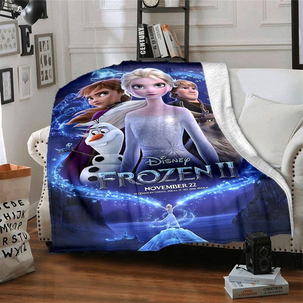 1 szt. Frozen II Miękki flanelowy koc na każdą porę roku do domu, biura, na zewnątrzWytrzymały komfort Miękki ciepły koc do domu