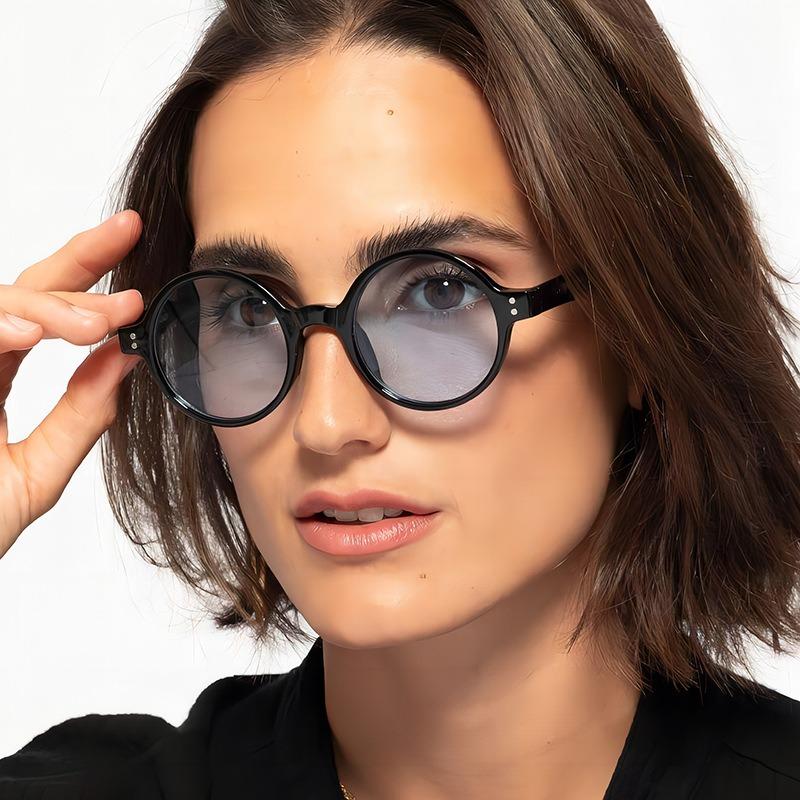 New Vintage Women Round Shape Sunglasses Lady Fashion Sun Glasses Luxury Designer Ocean Lenses Summer Eyewear For Female