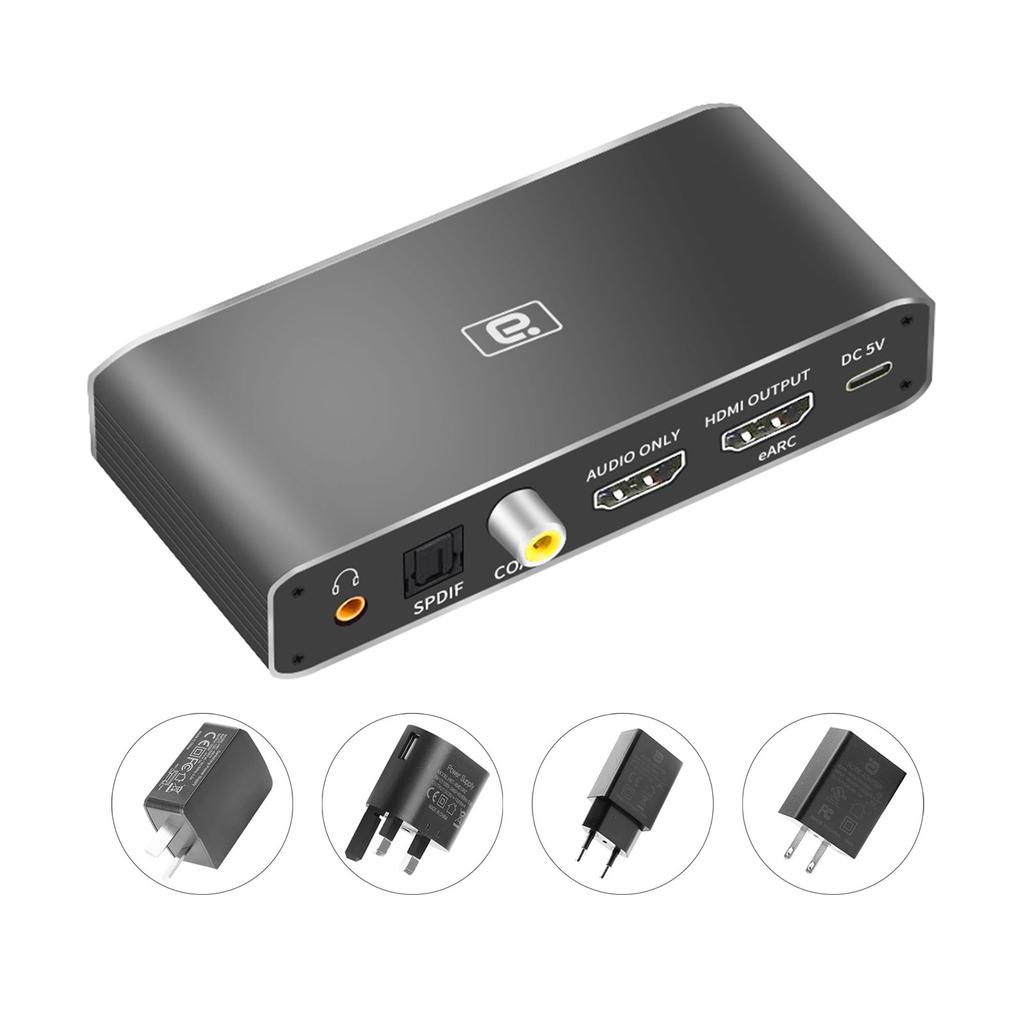 HD375 HDMI-compatible Audio Extractor eARC AUX Coaxial DAC Extractor Audio Splitter Converter For Speaker Amplifier