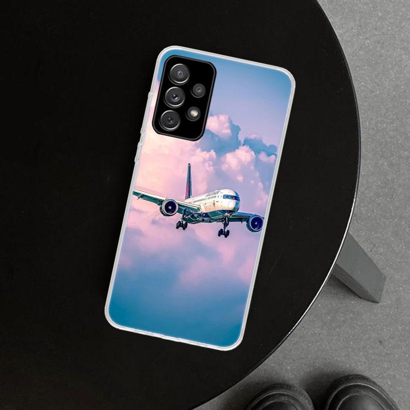 Aircraft Airplane Plane Fly Travel Cloud Phone Case for Samsung Galaxy A17 A16 A26 A36 A56 A57 A37 A15 A25 A35 A55 A14 A24 A34 A