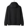 Heavyweight Black Fleece-Lined Hooded Zip-Up Cardigan Jacket