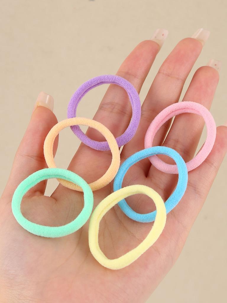 120PCS/ set of girls candy color khaki color nylon hair band Basic course Hair band suitable for wearing ponytail hair band fash