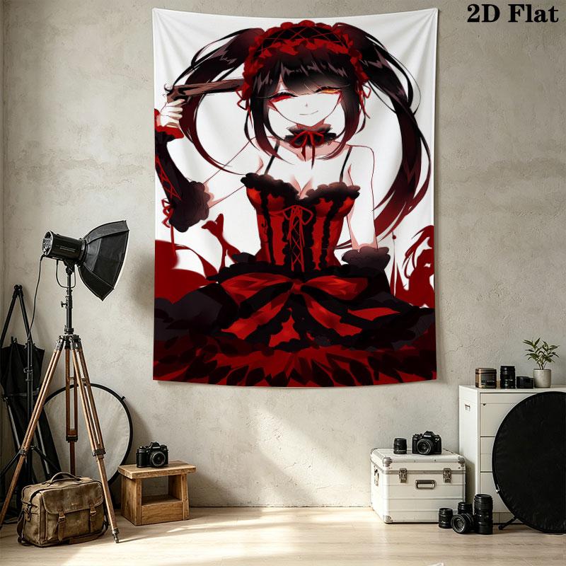 Kurumi Wall Tapestry Aesthetic Wall Hanging Printed Fabric Blanket Decorative Tapestries For Bedroom Living Room Home Decor