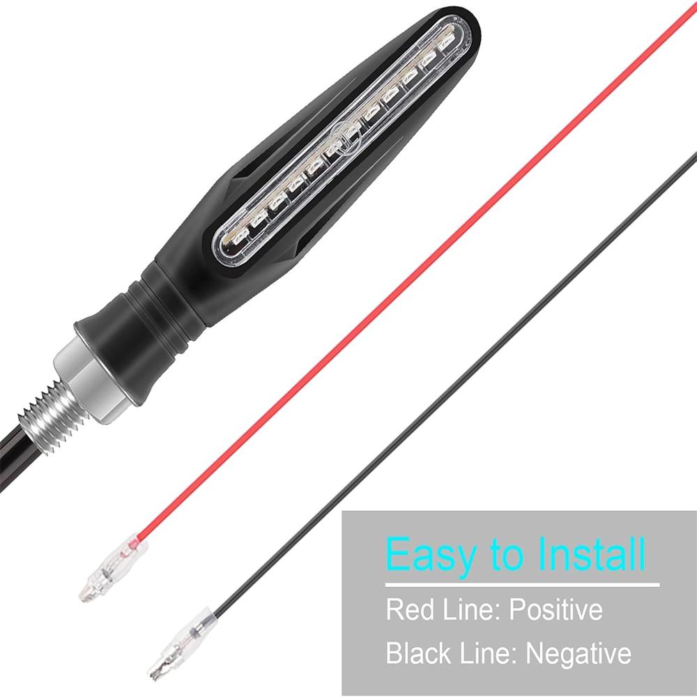 1 Pair Motorcycle Indicator Lights Flowing LED Turn Signal Lights Blinkers Brake Light Daytime Running Light Rear Front 12V for Motorbike Scooter