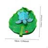 Buoyant Turtle Ornament Cute Resin on Leaf Decorative Aquarium with for Pond