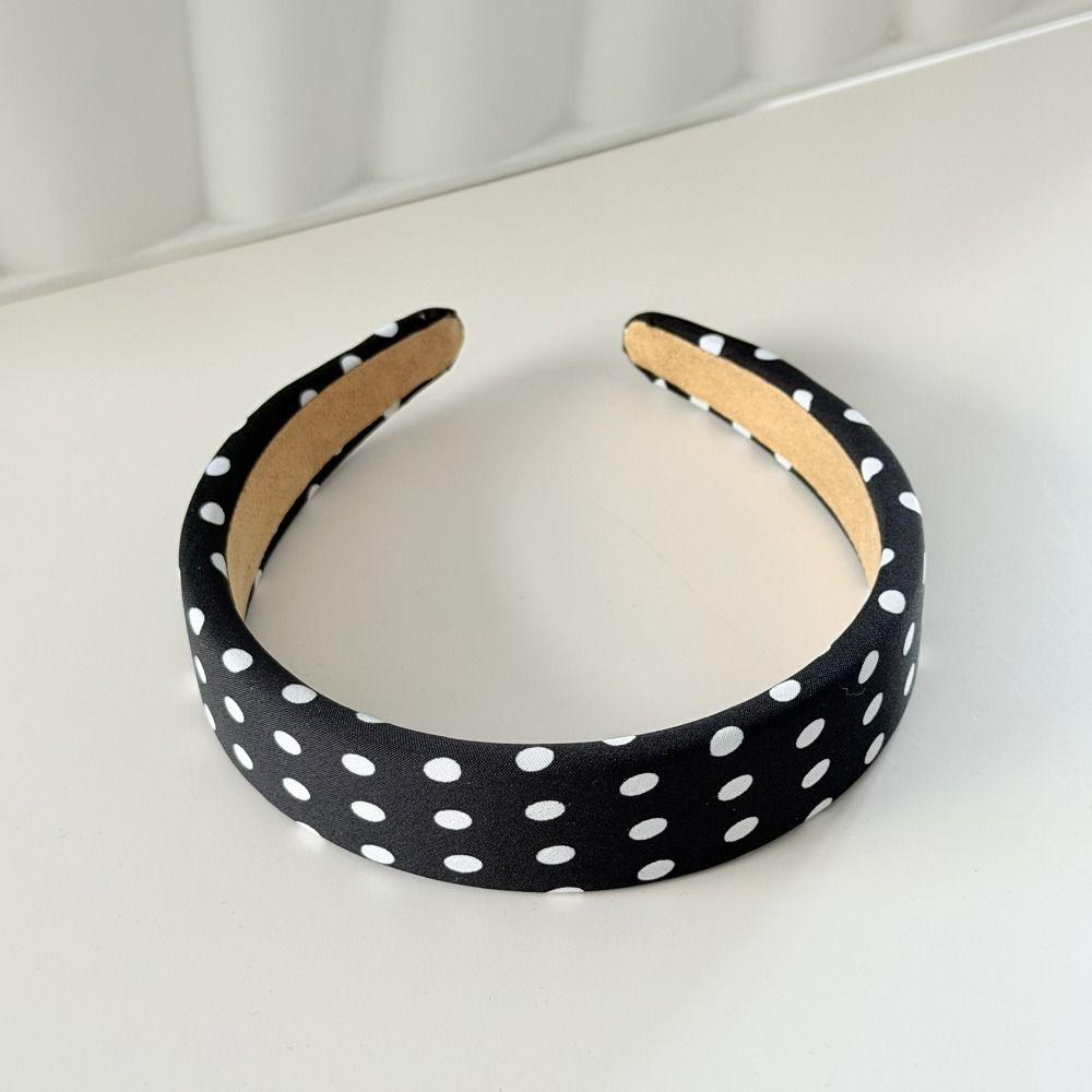 Polka Dot Headband Wide-Edge Hair Bundle Retro Elegant Hairband