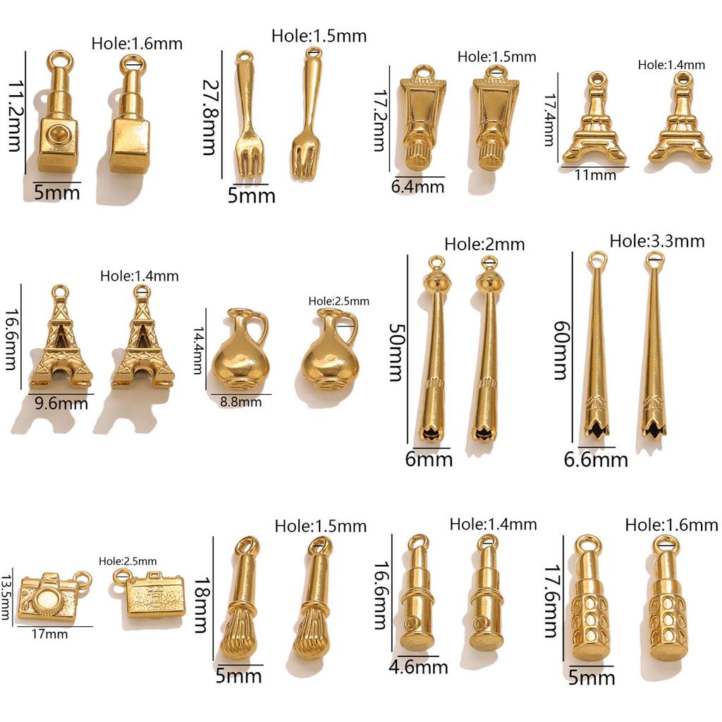 Yori 5 Stück Edelstahl 18K Gold Plated Anhänger DIY Schmuckzubehör Verwendet für DIY Herstellung von Armband Halskette