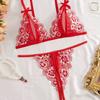 Sex Underwear Three-point Sexy Lace Perspective Europe, America, South East Asia Thin Two-piece Set