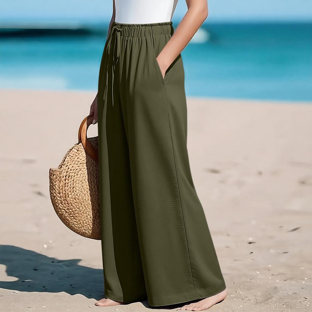 Women's Loose Straight Drawstring Casual Pants