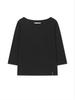 [Matinkim] 3/4 Sleeve Top & Tank Layered Set in Black