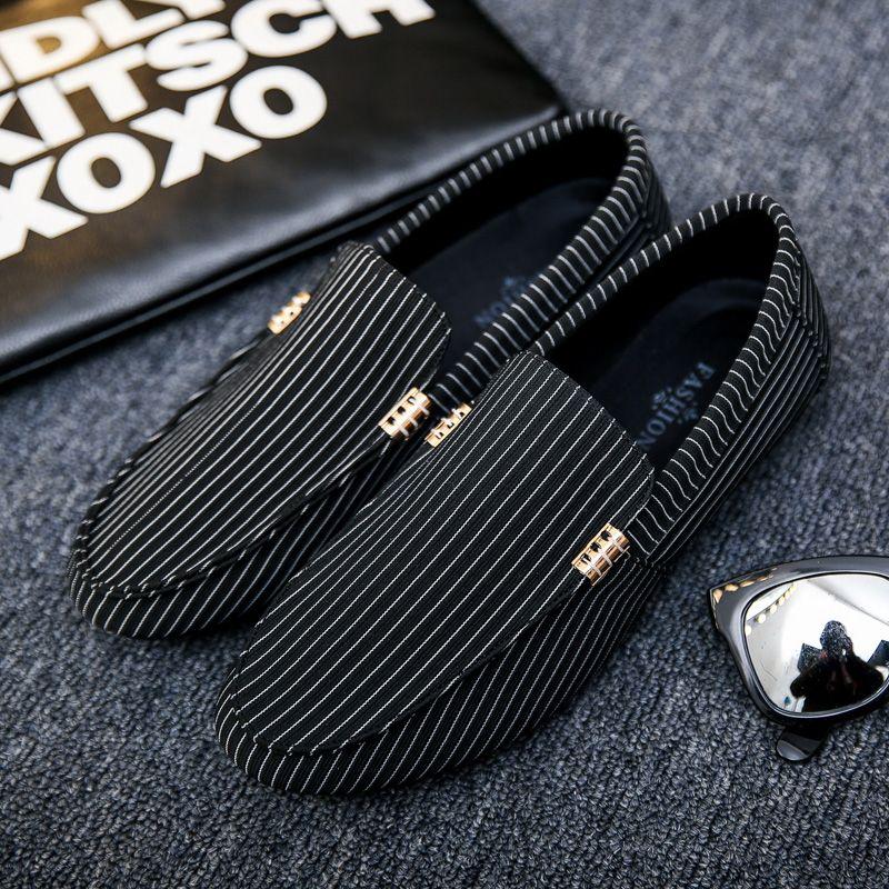 Spring New Bean Shoes Men's Fashion Soft Soled British Trendy Men's Korean Casual Leather Shoes Lazy Men's Shoes