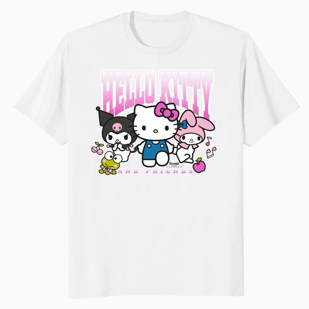 New Fashion RoundNeck ShortSleeve TShirt Spring Summer Hello Kitty Women TShirt Unisex Trendy Cute Top Clothing