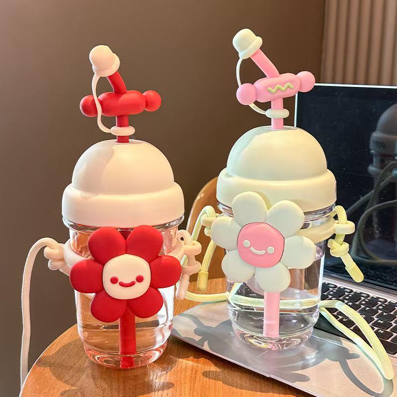 Summer Heat-Resistant Cute Straw Water Cup for Adults and Kids - Portable & Stylish