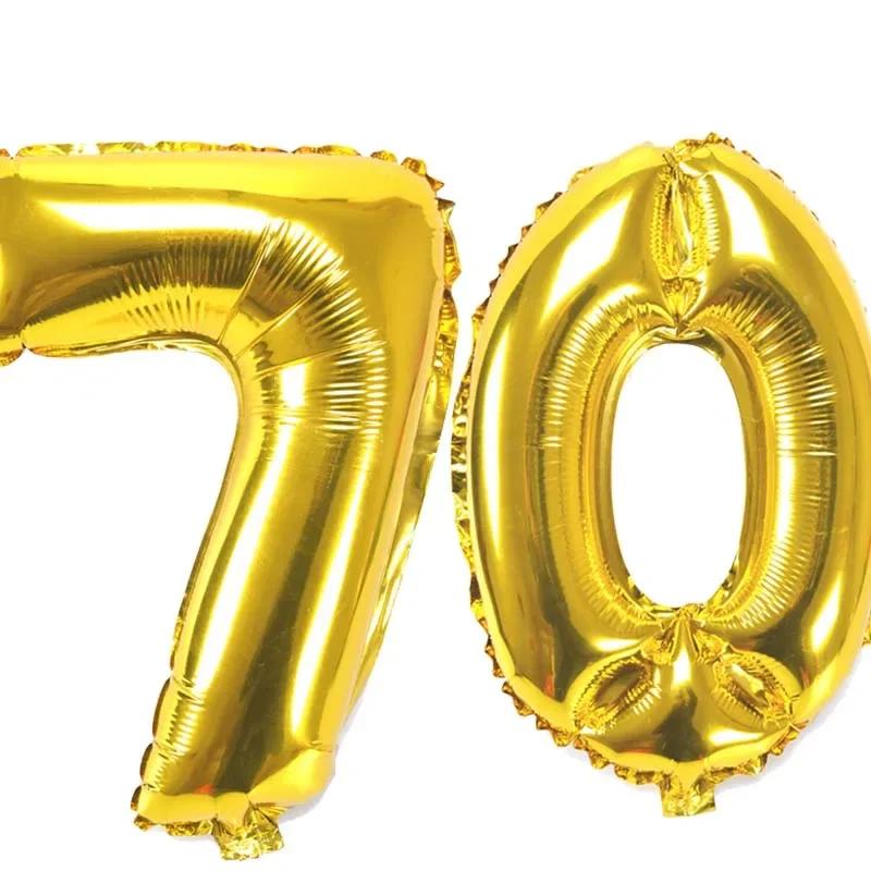 32 Inch Number Figure Foil Balloons 10 20 30 40 50 60 70 80 90 Years Adult Old Birthday Party Anniversary Decoration Air Balloon