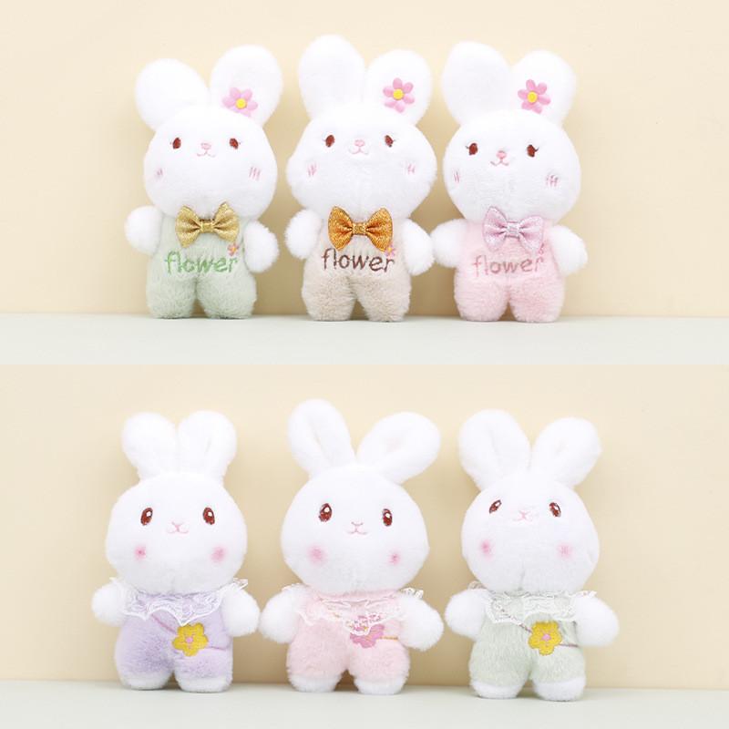 Cute Rabbit Key Holder Plush Ornament Short Plush Stuffed Toy For Gifting And Decor