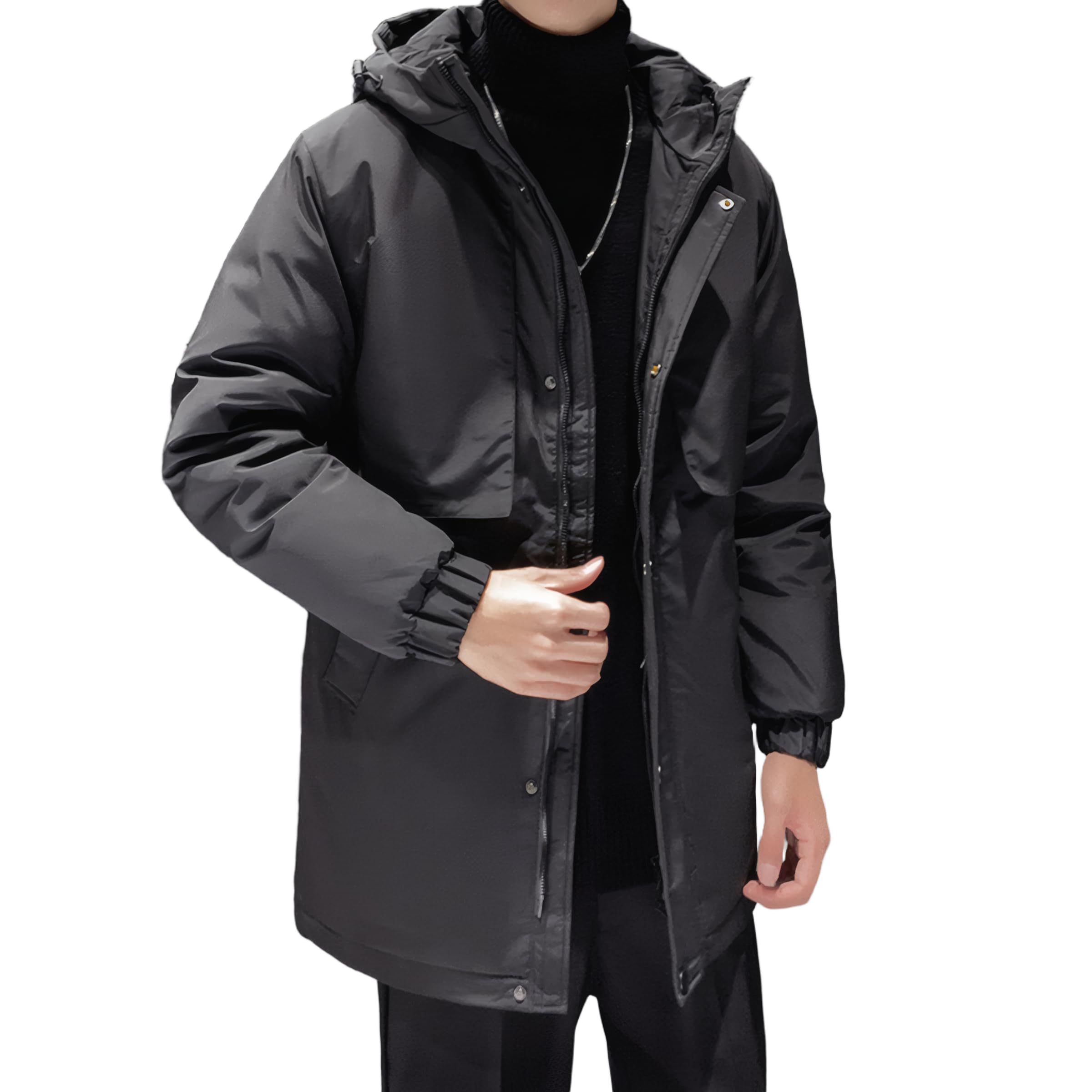 

Kayiyasu Пуховик Зимняя Холодная Погода Размеры Куртка с Набивкой Размер Мужская Куртка, Верхняя Одежда, Куртка, M-4XL, Ветрозащитная, Легкая, (Черный, XL) чёрный