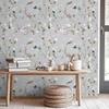 VEELIKE Floral Wallpaper Stickers, Japanese Style, Plum Blossoms and Butterflies, Gray, Remake Sheet, Cutting Sheet, Renovation, Interior Decor, Wallp