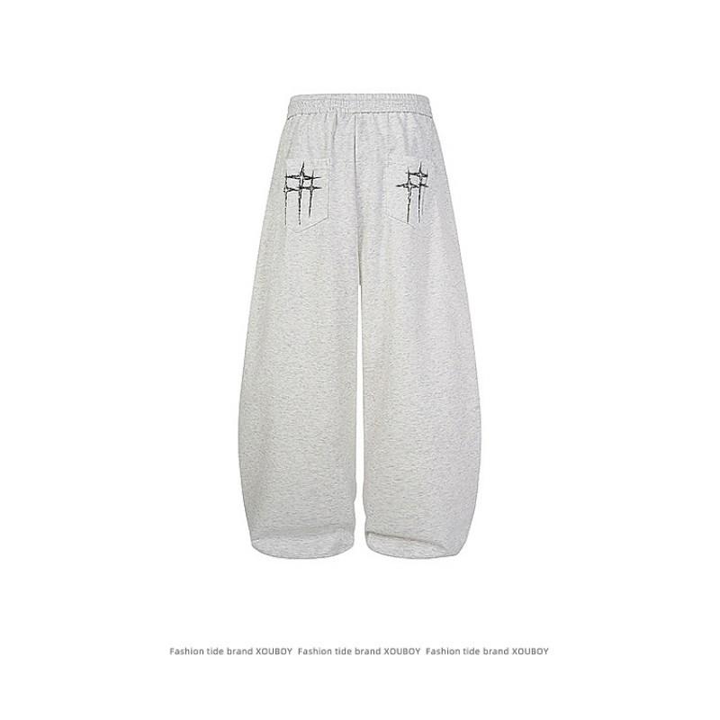 Unisex Gothic Cross Print Wide Leg Sweatpants Streetwear Loose Fit Casual Pants Dance Daily Wear