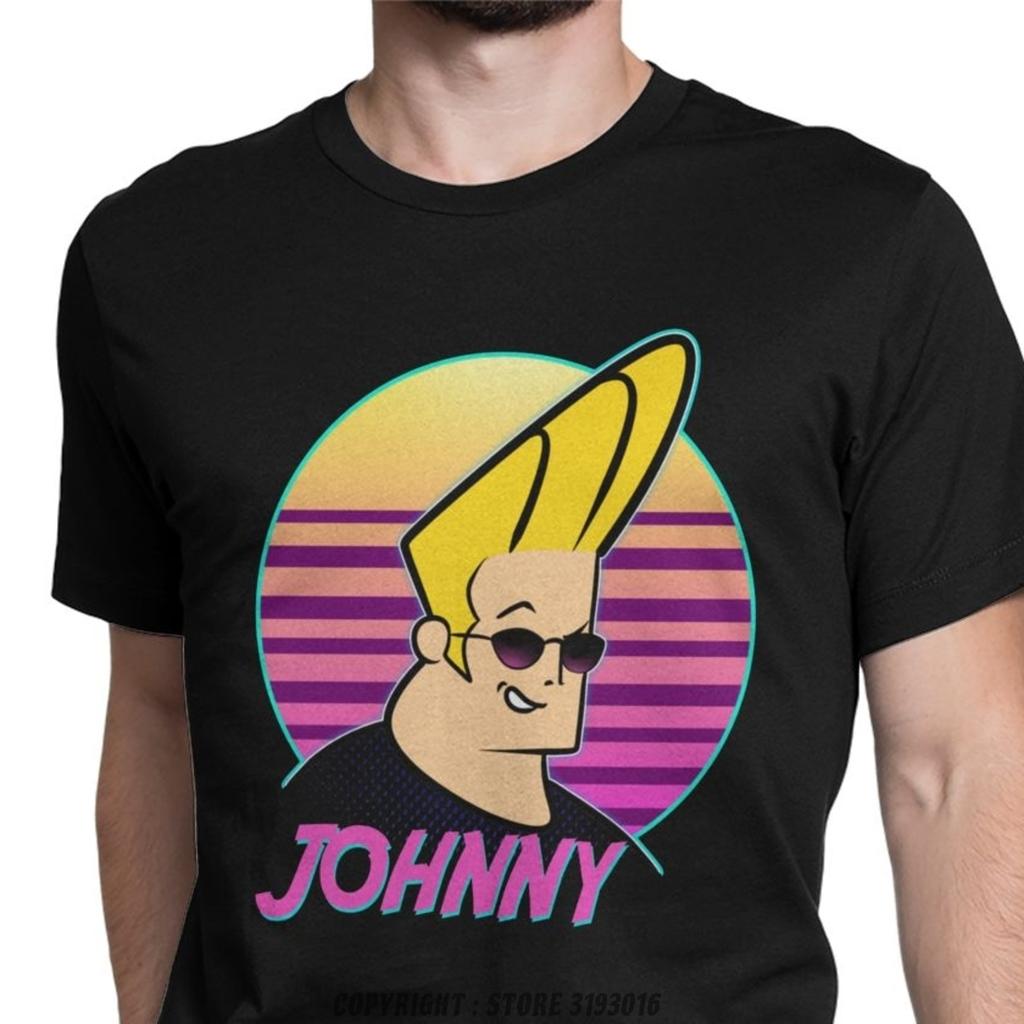 Johnny Bravo Wave Magliette 3D da Uomo Cartoni Animati Occhiali Cartone Animato Vintage Maglietta Larga Camisas TShirt Camisas Hombre