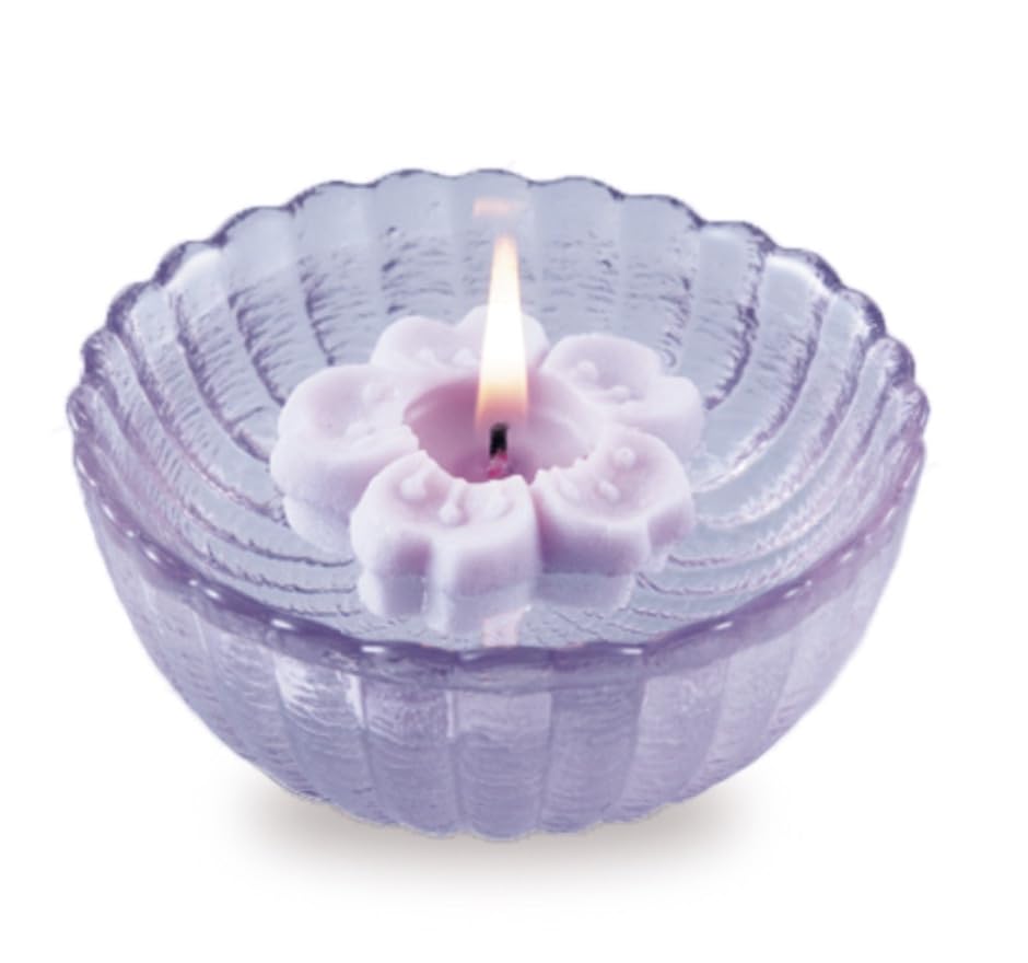 Nippon Kodo Uno Chiyo Incense Paulownia Wood Box with Floating Candle Set no Ink Cherry Low Smoke 25 Minute 37109 Sticks, 37109, "Usuzumi Sakura"