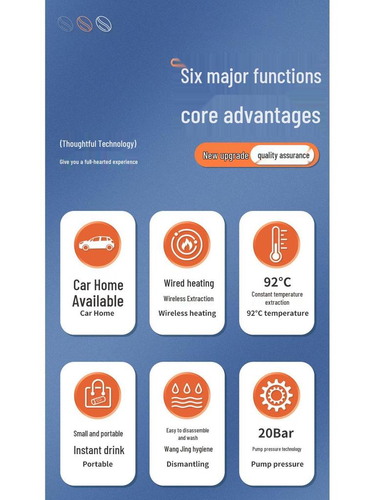 Portable Wireless Capsule Coffee Maker: Fully Automatic Italian Espresso Machine