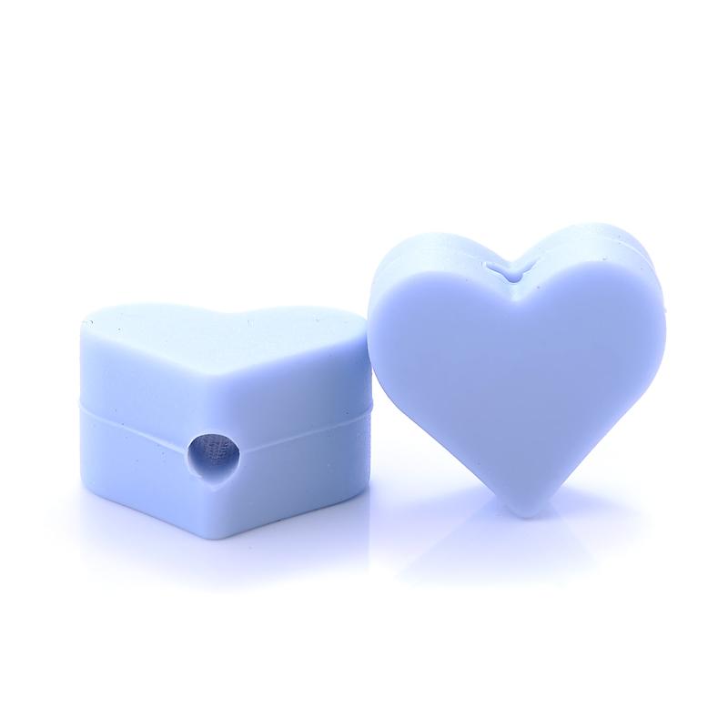 14mm 10Pcs/Lot Heart Shape Silicone Beads Baby Nursing Chewable Teething Beads Pacifier Teether DIY Necklace Accessories