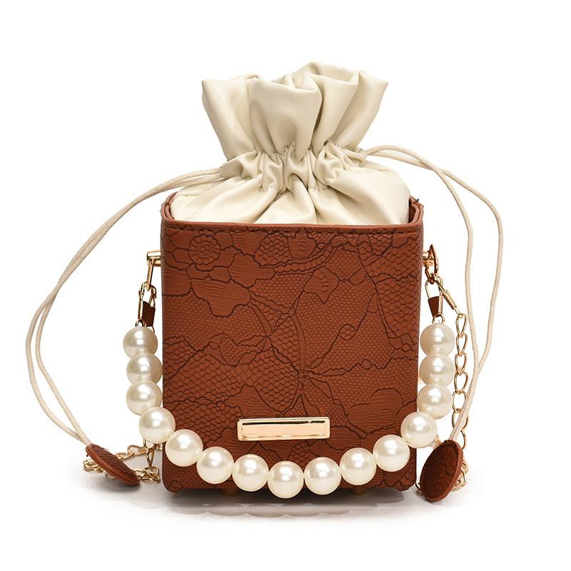 Fashionable Minimalist Pearl Handheld Bucket Bag For Women With Unique Chain Strap