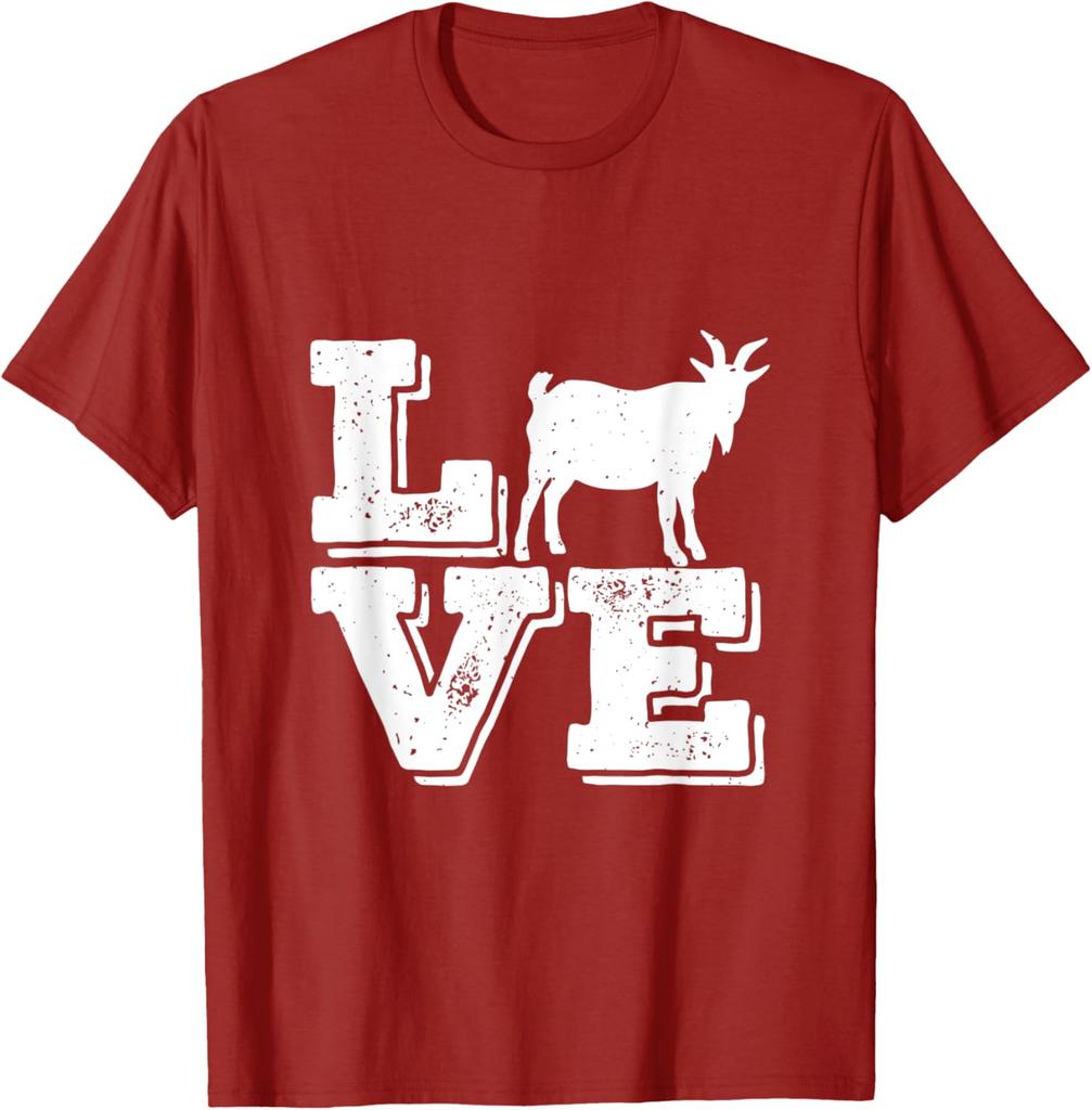 Goat Love Graphic Tee Men Funny Farm Animal Lover Casual Cotton TShirt