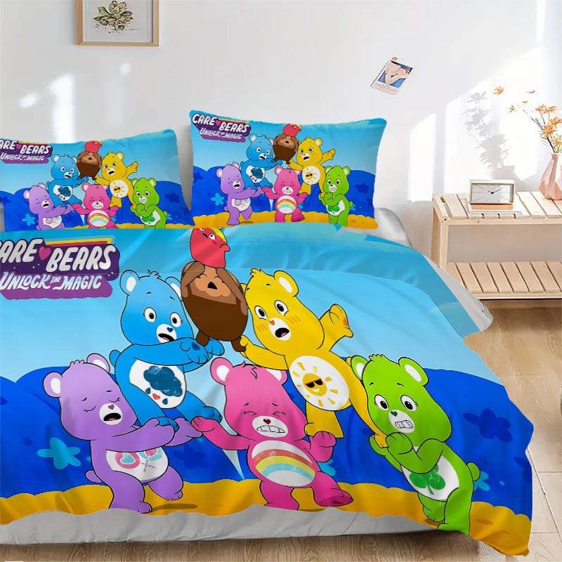 Care Bears Unlock Magic Print 3Pcs Bedding Setduvet Cover With 2 Bedropillowcase Home Birthday Gift