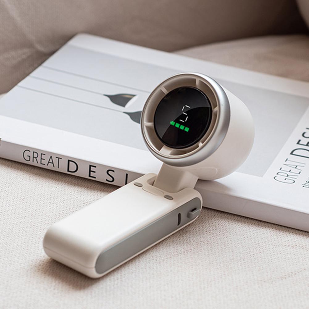 2025 Handheld Mini Fan Foldable Portable Hanging Fans New Portable And Desktop Fan LED Digital Display 180° Adjustable