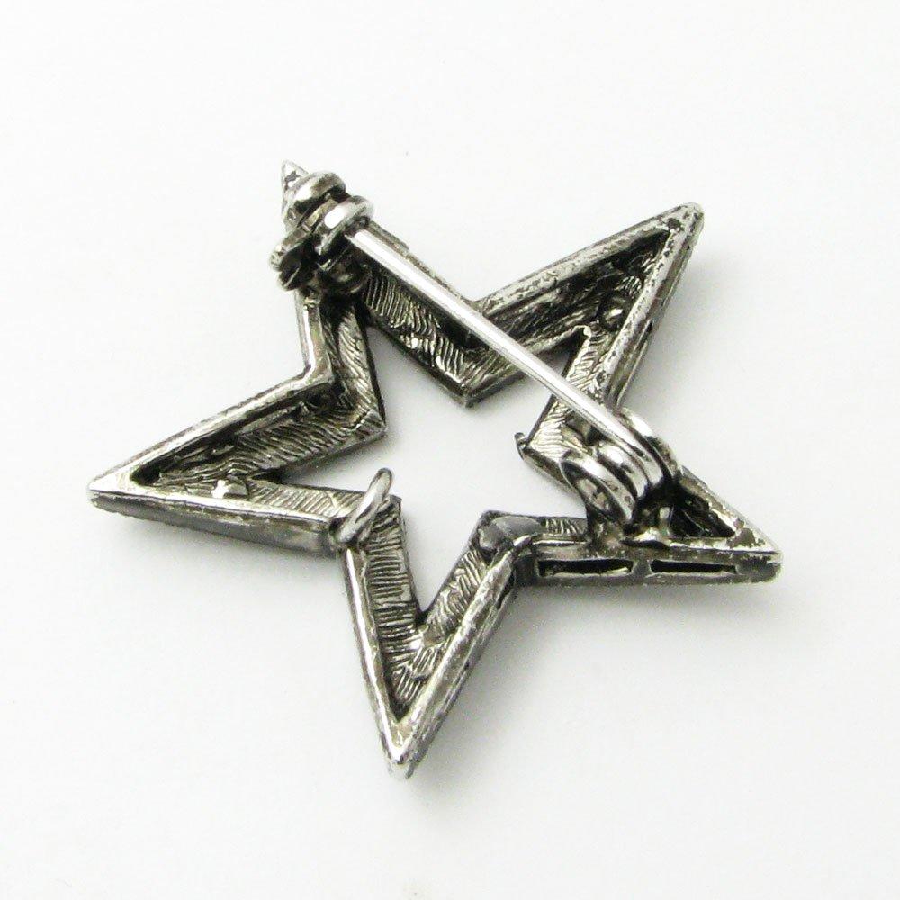 GEM plus Star Brooch Lapel Pin KS41002 Black (Metallic Color)
