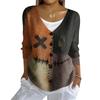 Women's Fashion Casual Knit Sweater Button-Up Halloween Printed  Cardigan Jacket