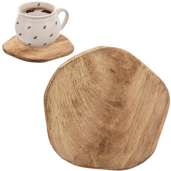 Sous-verre en bois - Mango - 10 cm - Rustique naturel déco table boisson bougie protecteur
