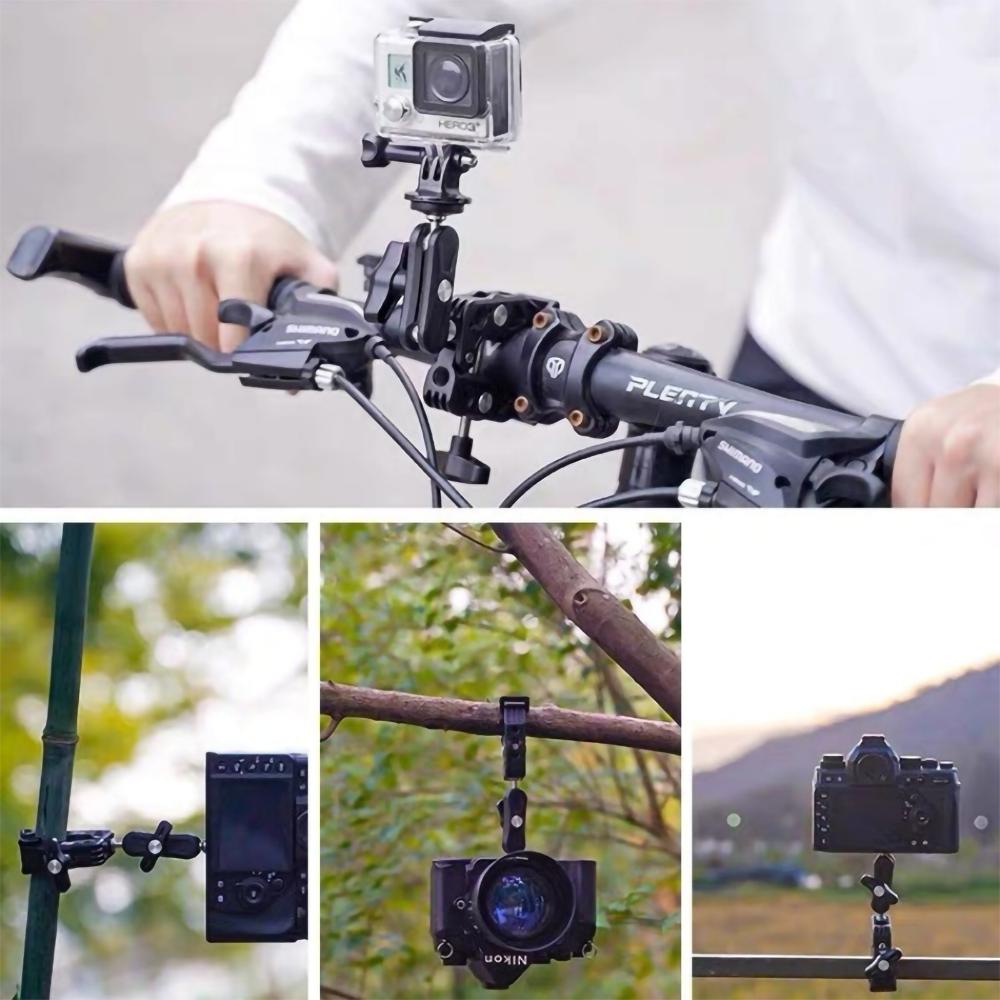Aluminum Alloy Super Clamp Motorcycle Handlebar Mount Bicycle Adapter For GoPro Hero 12 11 10 9 Insta360 DJI OSMO Action Camera