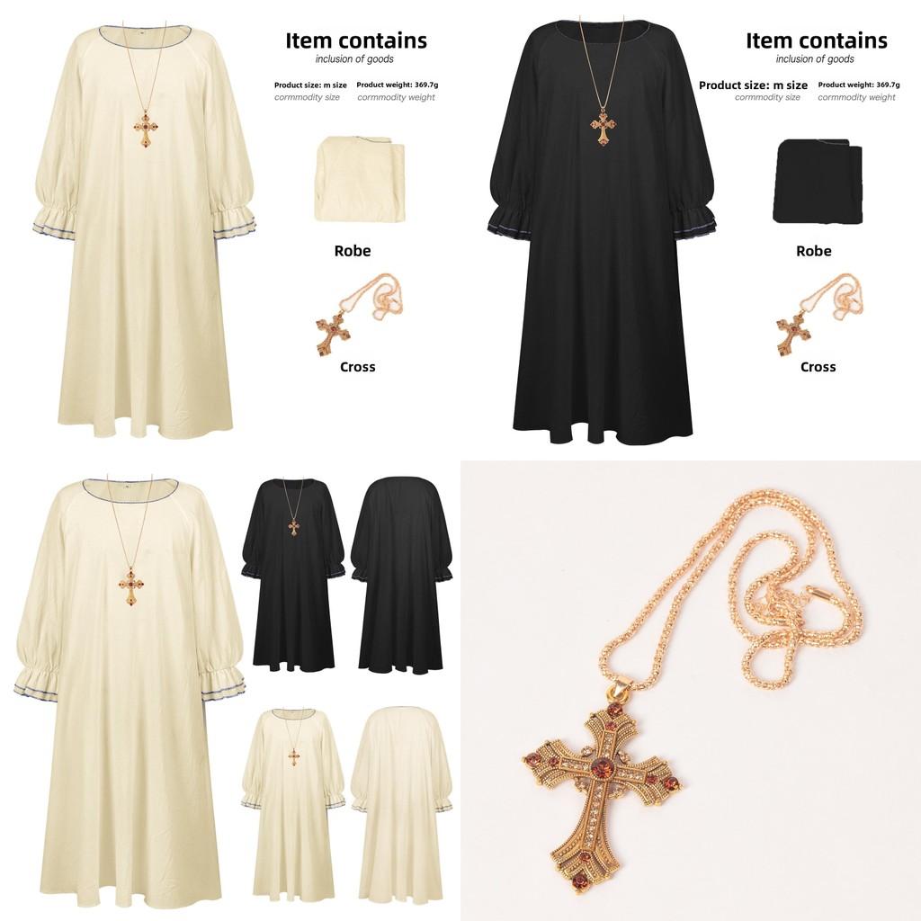Medieval Priest Cosplay Costume With Polyester Fabric For Halloween Stage Performances