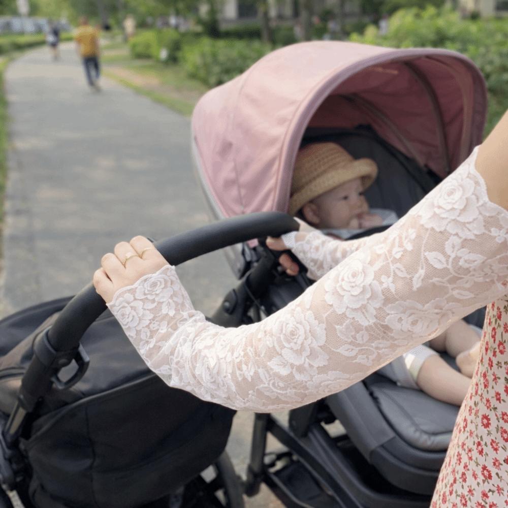 1 Pair UV Protection Fingerless Long Gloves Long Lace Arm Sleeve Fashion Arm Sleeves Sports