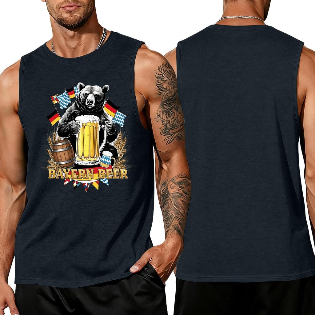Men's Sleeveless Tank Top Casual Loose Fit Summer Vest Oktoberfest Inspired Graphic Print Comfortable Everyday Wear