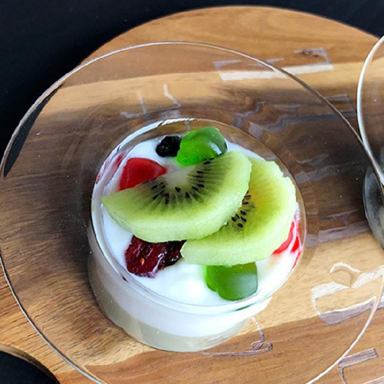Straw Hat Shape Ice Cream Classes Container for Cake Yogurt Fruit Tasting Party