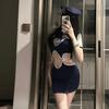 Sexy Pure Lust Navy Stewardess Police Lingerie Uniform Cosplay Free Cos Instructor Suit