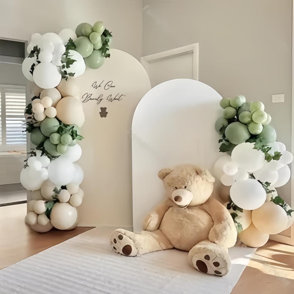 1Pc Wedding Brown Arch Backdrop Decoration Baby Party Kids Birthday Wedding Celebration Polyester Elastic Background Cover Prop