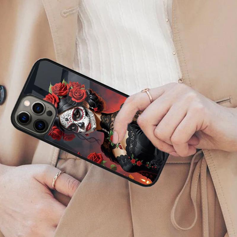 Colourful Mask Mexican Girl La Catrina Magnetic Phone Case For iPhone 17 Air 16 14 13 12 Pro Max 15 Plus Wireless MagSafe Cover
