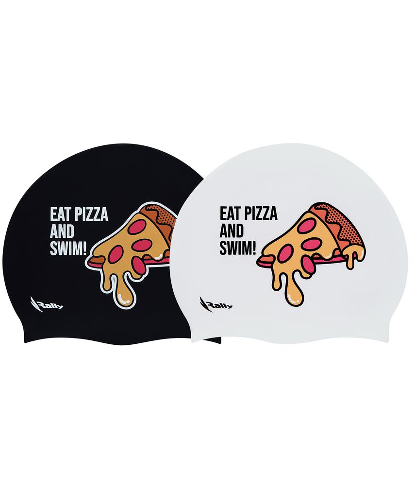 Laelliseupocheu [Nruc189 Wht] Pizza Silicone Swim Cap White