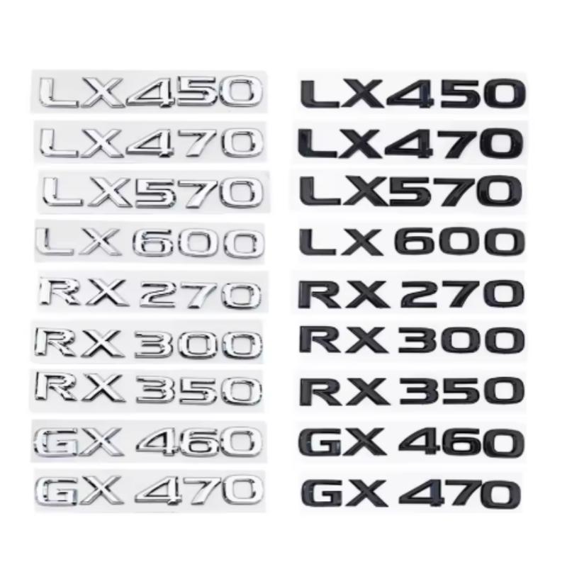 3D ABS Logo For Lexus GX470 LX570 LX600 RX350 RX300 Emblem Number Letters Sticker Car Trunk Badge Adhesive Decal Accessories AEM1