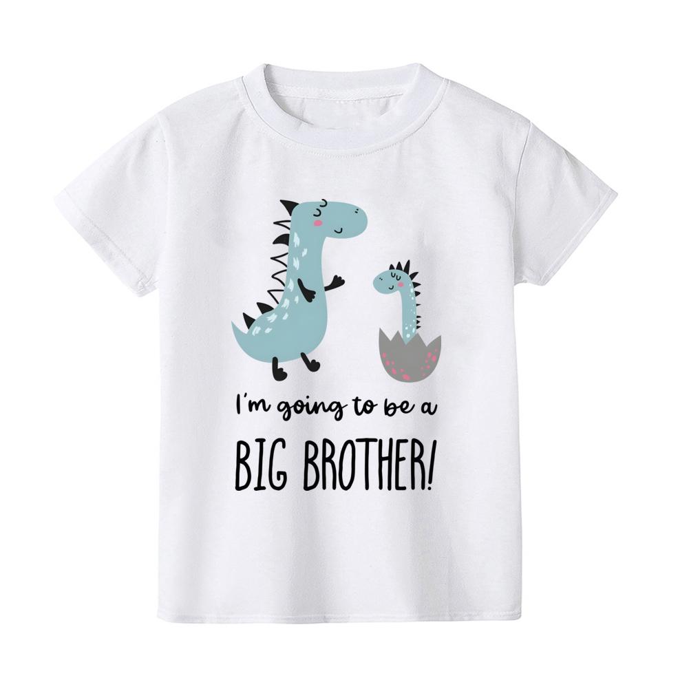 Dinosaurier&Ich Werde ein großer Bruder Print Kinder T-Shirt Lässig Kurzarm Kinder T-Shirts Oberteil Schwangerschaftsankündigungs Kleidung
