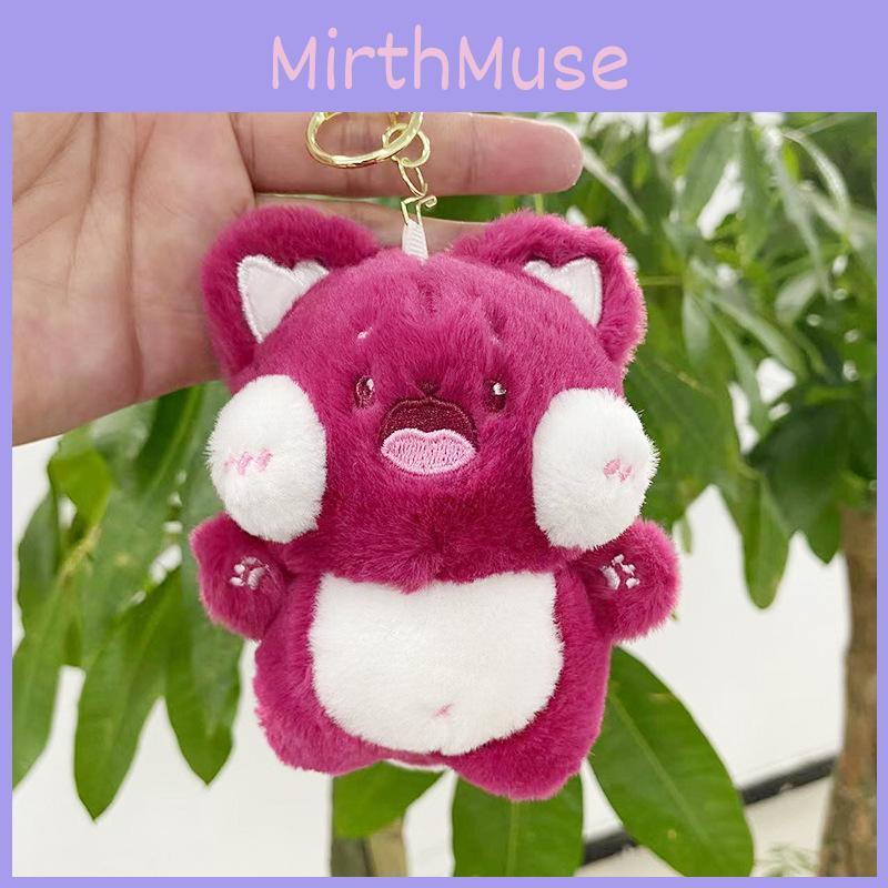 Adorable Cartoon Cat Plush Keychain Handcrafted Doll For Bags And Keys With Sweet Colors